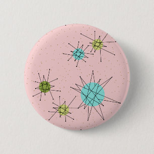 Roze Iconische atoomstoten Ronde Button