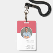 Roze ID | Werknemer de Veiligheid van het Bedrijf Badge (Voorzijde met lanyard)