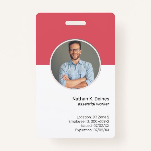 Roze ID | Werknemer de Veiligheid van het Bedrijf Badge (Voorkant)