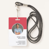 Roze ID | Werknemer de Veiligheid van het Bedrijf Badge (Voorkant met draagriem)