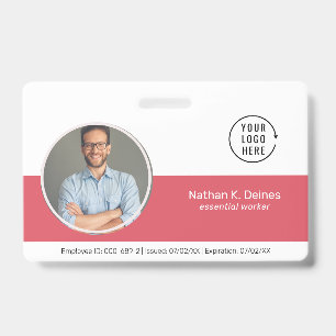 Roze ID Werknemer de Veiligheid van het Bedrijf Badge
