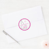 Roze Idaho huis terug kaart adres Handtekening Ronde Sticker (Envelop)