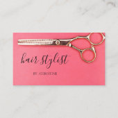 Roze identiteit glanzend kapsel. visitekaartje (Voorkant)