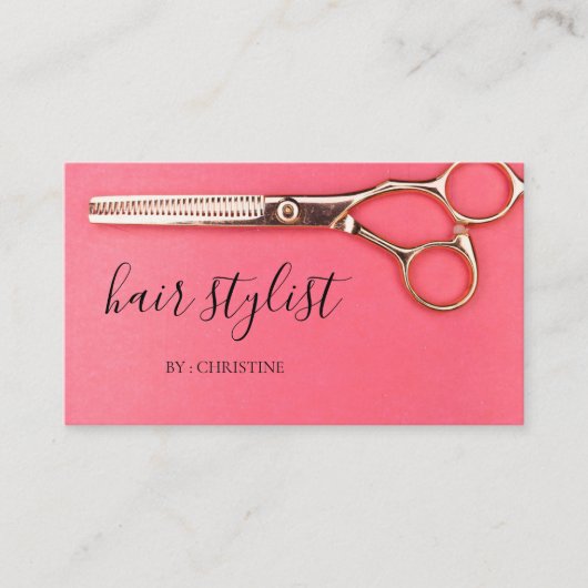 Roze identiteit glanzend kapsel. visitekaartje (Voorkant)