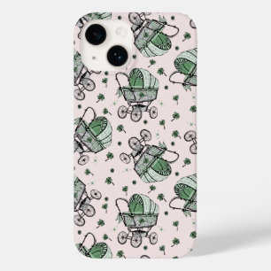 Roze Iers  Baby Carriage Mother To Be Case-Mate iPhone 14 Hoesje