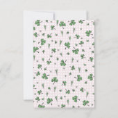 Roze Ierse Klavers en Harten Kids Verjaardag Bedankkaart (Achterkant)