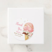 Roze Ijs Baby Shower Bedankjes Labels (In situ)