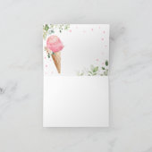 Roze Ijs Baby Shower Bedankkaart (Binnen)