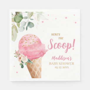 Roze Ijs Baby Shower  Servet