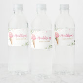Roze Ijs Baby Shower Waterfles Etiket (Flessen)