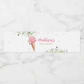 Roze Ijs Baby Shower Waterfles Etiket (Enkel label)