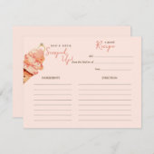 Roze ijs  Bruiloft recept kaart (Voorkant / Achterkant)