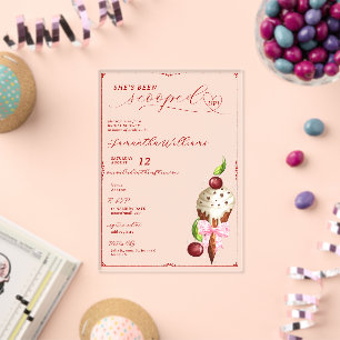 Roze Ijs Cherry Rode Bruiloft Uitnodiging