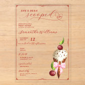 Roze Ijs Cherry Rode Bruiloft Uitnodiging (Voorkant)