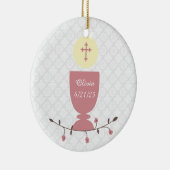 Roze ijs en kant keramisch ornament (Rechts)