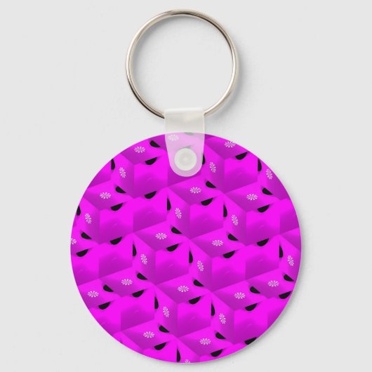 Roze Ijs Fractal Sleutelhanger (Voorkant)