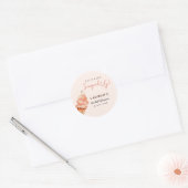 Roze ijs geschept bruiloftsfeestje  ronde sticker (Envelop)