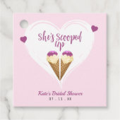 Roze Ijs Hart Bruiloft Feestje Opgegraven Bedankjes Labels (Voorkant)