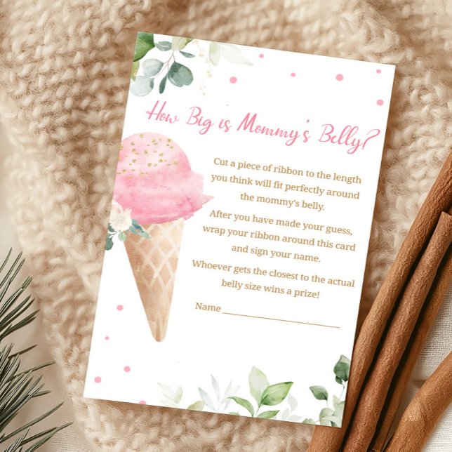 Roze Ijs Hoe Groot Is Mama's Buik Spel (Girl Ice Cream Baby Shower How Big Is Mommy's Belly Game)