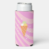 Roze ijs, Ice Cream Art, Preppy, Preppy Art Seltzer Blikjeskoeler (Seltzer Achterkant)