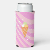 Roze ijs, Ice Cream Art, Preppy, Preppy Art Seltzer Blikjeskoeler (Seltzer Voorkant)
