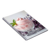 Roze ijs met Lila bloemen en groene munt Notitieboek (Rechterzijde)
