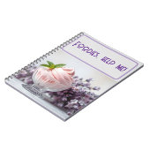 Roze ijs met Lila bloemen en groene munt Notitieboek (Linkerzijde)