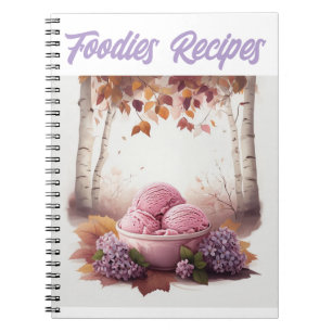 Roze ijs met lila bloemen Foodies Recepten Notitieboek