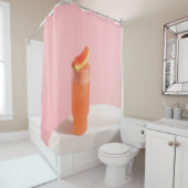 Roze ijs op kegel douchegordijn (In situ)