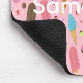 Roze Ijs Patroon Op Maat Muismat (Hoek)