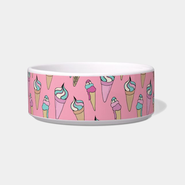 Roze ijs patroon voerbakje (Voorkant)