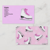 Roze ijs Schaats Visitekaartje (Voorkant / Achterkant)
