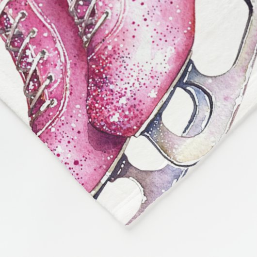 Roze IJs Schaatsen Fleece Deken (Hoek)