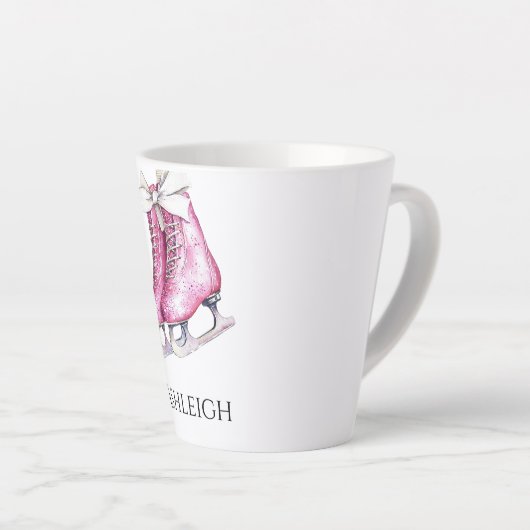  Roze IJs Schaatsen Kerst Latte Mok (Rechterhoek)