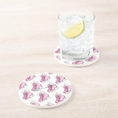 Roze IJs Schaatsen Zandsteen Onderzetter (Zijkant)