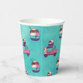 Roze ijs vrachtwagen papieren bekers (Rechts)