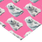 Roze IJsbeer Patroon Ontwerp Tafelkleed (Gekanteld)