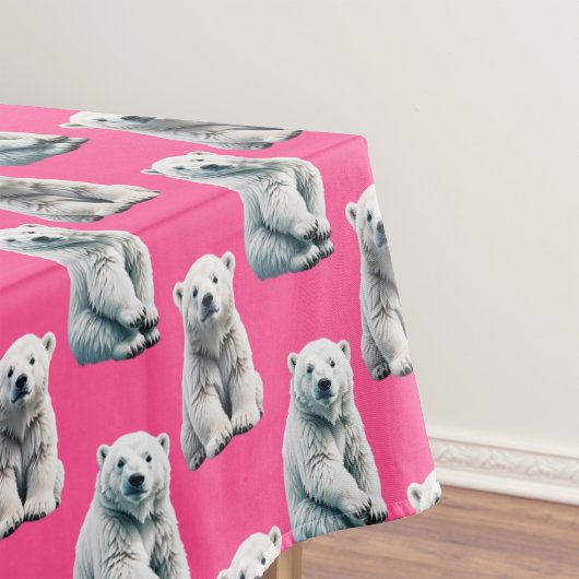 Roze IJsbeer Patroon Ontwerp Tafelkleed