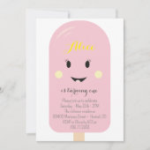 Roze ijsbeerder Confetti Birthday Party Kaart (Voorkant)