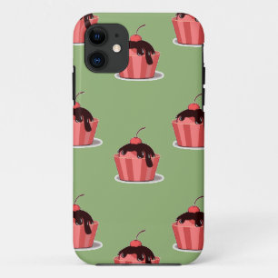 Roze ijsbekertjes op groen Case-Mate iPhone case