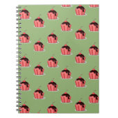 Roze ijsbekertjes op groen notitieboek (Voorkant)