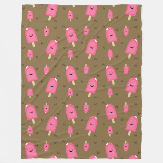 Roze ijsberen fleece deken (Voorkant)