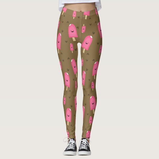 Roze ijsberen leggings (Voorkant)