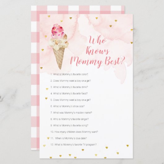 Roze ijsbloem die mama het beste spel kent (Voorkant / Achterkant)