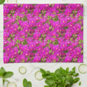 Roze ijsbloemen Floral Kitchen Towel Theedoek (Gevouwen)