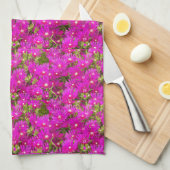 Roze ijsbloemen Floral Kitchen Towel Theedoek (Quarter Fold)
