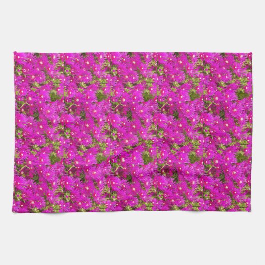 Roze ijsbloemen Floral Kitchen Towel Theedoek (Horizontaal)