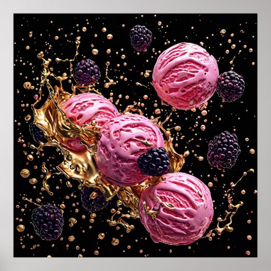 Roze ijsbolletjes poster (Voorkant)