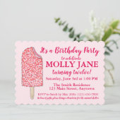 Roze ijsbreker, Birthday Party Shower Kaart (Staand voorkant)