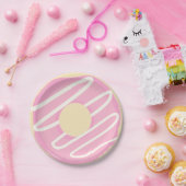 Roze ijsbreker Donut Doughnut Papieren Bordje (Feest)